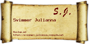 Svimmer Julianna névjegykártya